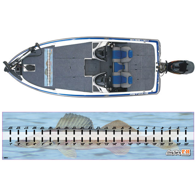 3 inch Walleye Jumping Shaped Sticker (Decal boat bass fish boating fishing)